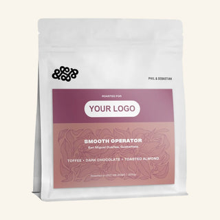 Coffee with Your Logo bag with the Coffee Leaves label